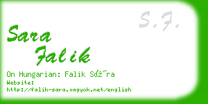 sara falik business card